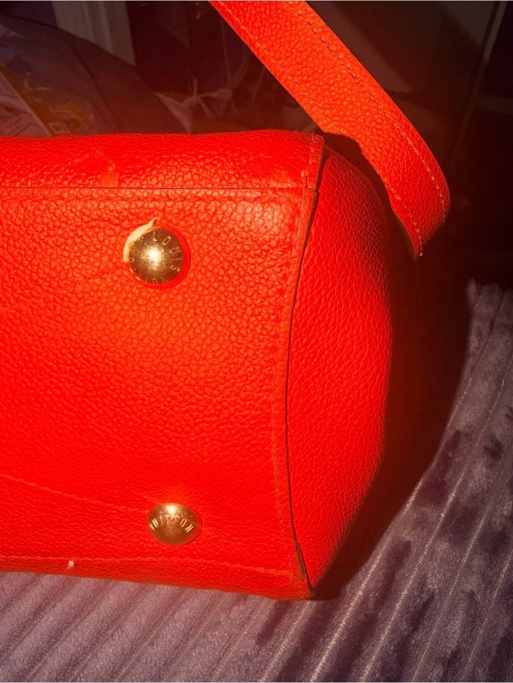 Louis Vuitton Orange Embossed Monogram Satchel with Strap - Picture 12 of 12